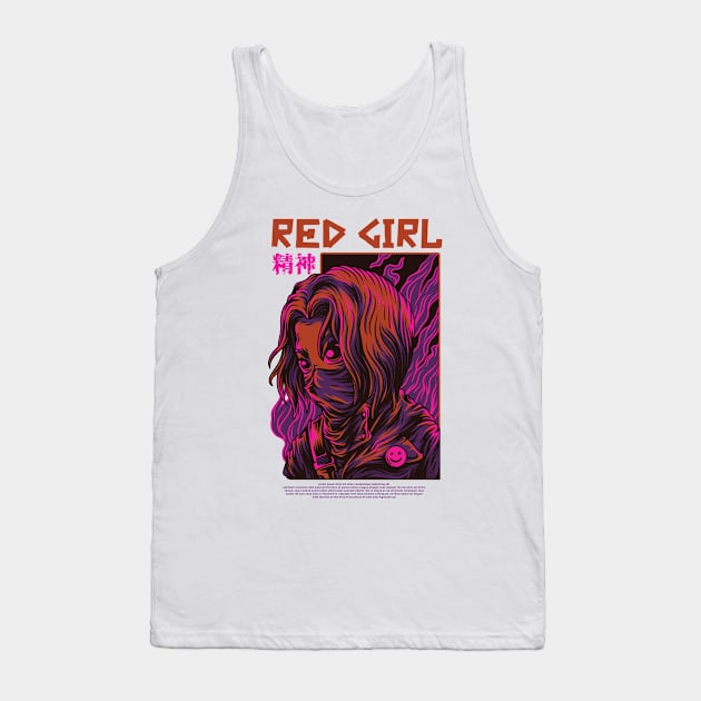 Red Girl Tank Top by brillallfarriambd